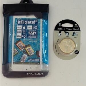 Travelon Waterproof Phone Pouch - with mobile phone stand
